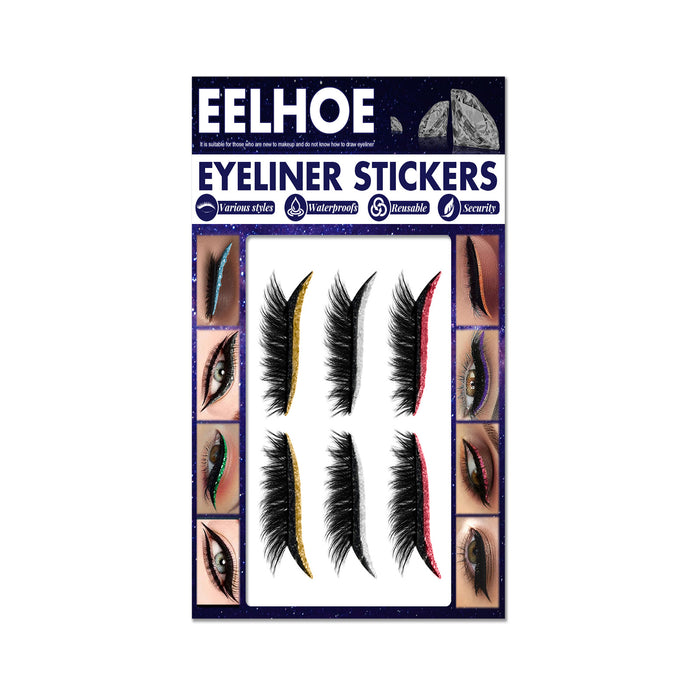 Wholesale Glitter Eyeliner Glue Free Self Adhesive False Eyelashes Stickers MOQ≥3 JDC-EY-JMX004