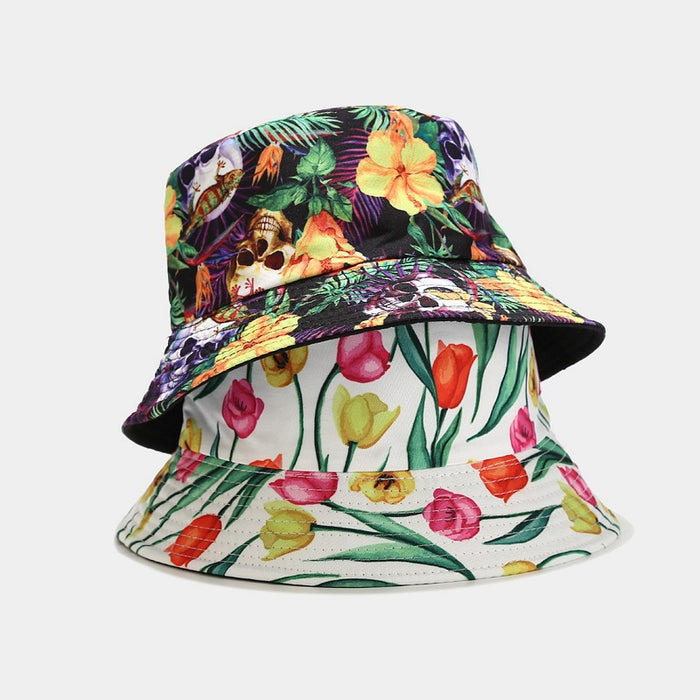 Wholesale ethnic style pattern double-sided sun hat MOQ≥2 JDC-FH-LvYi019