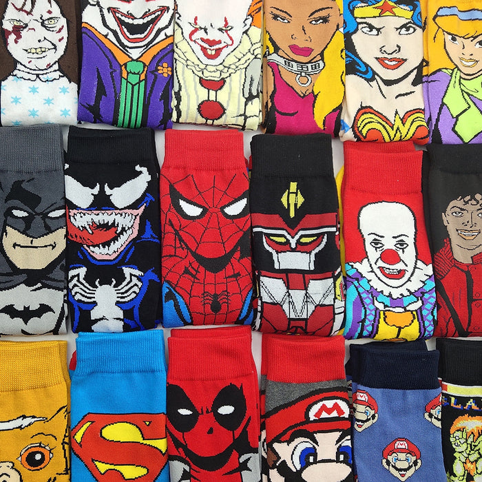 Wholesale Sock Cotton Cartoon Pattern Anime Sweat Absorb (M) MOQ≥3 JDC-SK-SuY001