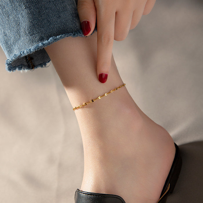 Jewelry WholesaleWholesale 18k gold titanium steel rose gold anklet JDC-AS-Ls004 Anklet 靓尚 %variant_option1% %variant_option2% %variant_option3%  Factory Price JoyasDeChina Joyas De China