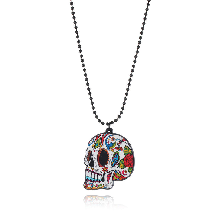 Wholesale Plastic Resin Skull Plate Necklace MOQ≥6 JDC-NE-SNi001