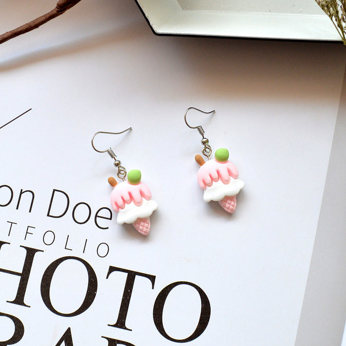 Jewelry WholesaleWholesale Cartoon Ice Cream Metal Resin Earrings JDC-ES-XNuo011 Earrings 协诺 %variant_option1% %variant_option2% %variant_option3%  Factory Price JoyasDeChina Joyas De China