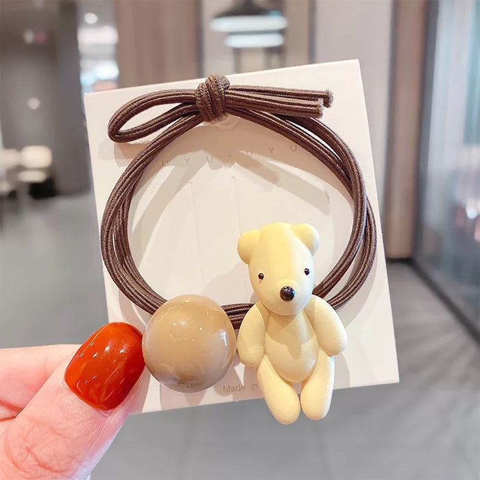 Jewelry WholesaleWholesale Flower Bear Resin Plastic Hair Scrunchies JDC-HS-QiuC004 Hair Scrunchies 秋澈 %variant_option1% %variant_option2% %variant_option3%  Factory Price JoyasDeChina Joyas De China