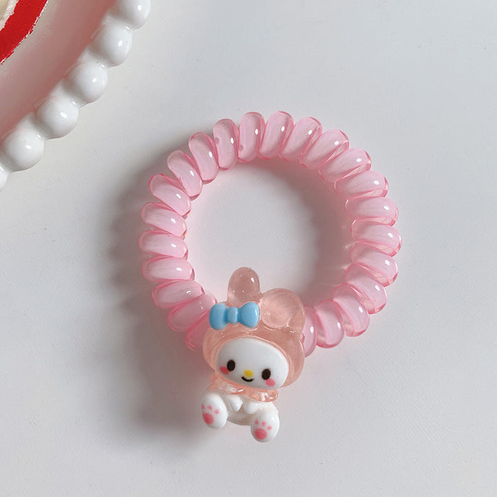 Wholesale Hair Scrunchies Plastic Phone Cord Cute Cartoon (M) JDC-HS-DILAN003