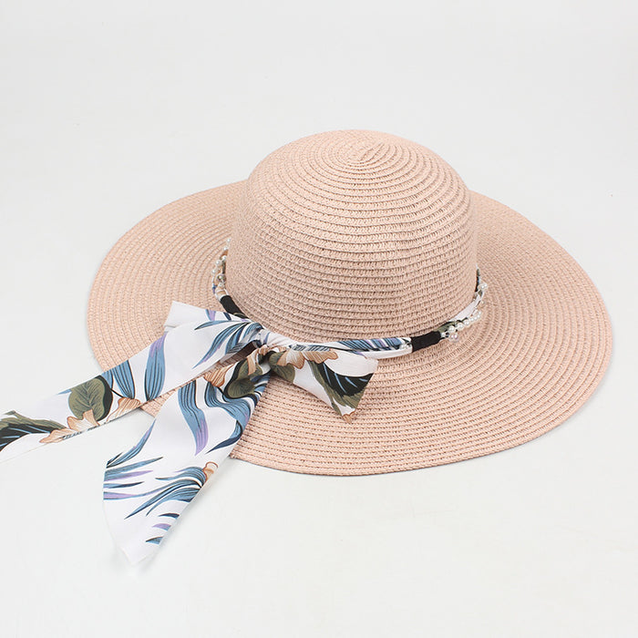 Jewelry WholesaleWholesale Printed Streamer Beach Sun Hat Straw Hat JDC-FH-JSYP001 Fashionhat 聚盛优品 %variant_option1% %variant_option2% %variant_option3%  Factory Price JoyasDeChina Joyas De China