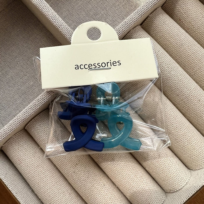 Wholesale Hair Clips Plastic Four Pack Color Scrub Cross Clips JDC-HC-HX003