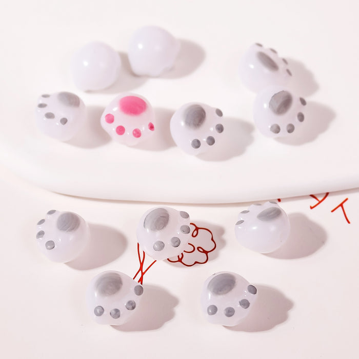 Wholesale 10pcs plastic cartoon cute cat claw diy handmade beads JDC-BDS-ZiYuan001