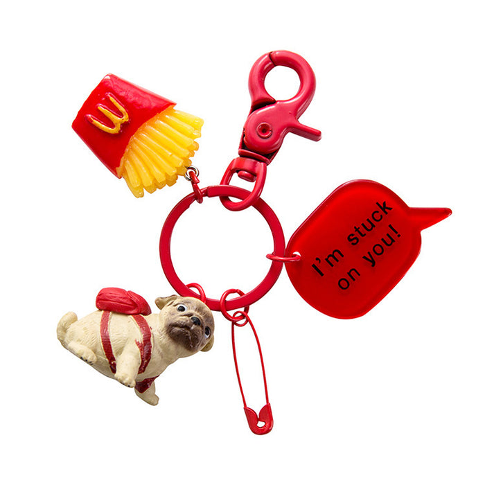 Wholesale Cartoon Resin Dog Cute Keychains MOQ≥2 JDC-KC-QiaM012