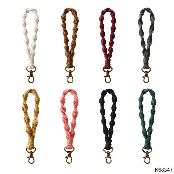 Wholesale Metal Hand Braided Wrist Keychain DIY Accessories  MOQ≥2 JDC-KC-JM032