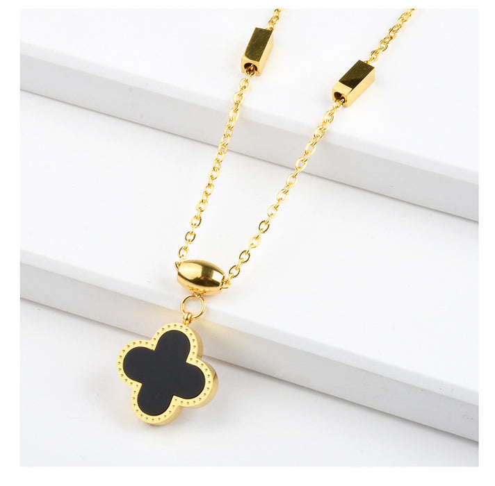 Jewelry WholesaleWholesale clover titanium steel necklace JDC-NE-ShengF006 Necklaces 胜丰 %variant_option1% %variant_option2% %variant_option3%  Factory Price JoyasDeChina Joyas De China