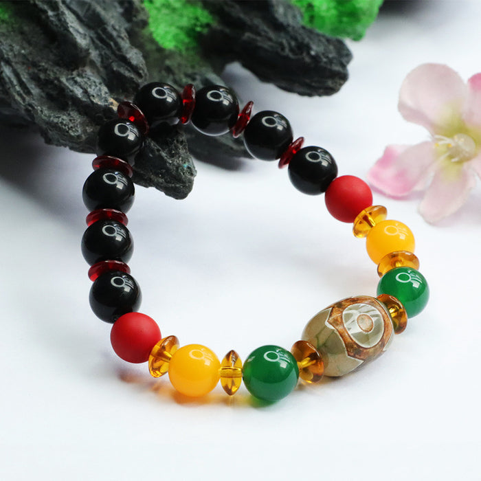 Wholesale Natural Tibetan Three Eyed Dzi Bracelet JDC-BT-JuanY004