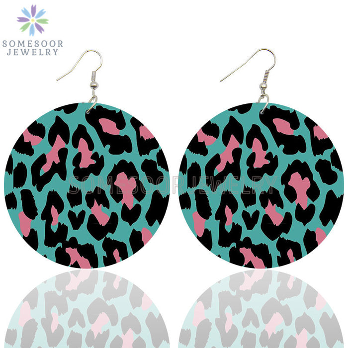 Jewelry WholesaleWholesale Wood Leopard Print Copper Earrings MOQ≥2 JDC-ES-SShuo001 Earrings 尚铄 %variant_option1% %variant_option2% %variant_option3%  Factory Price JoyasDeChina Joyas De China