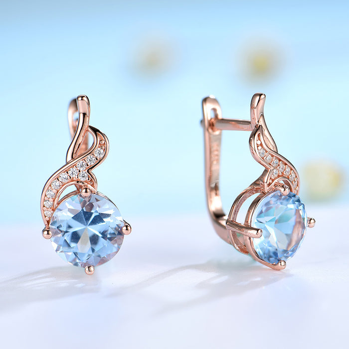 Wholesale Aqua Blue Zircon Earrings JDC-ES-ery010