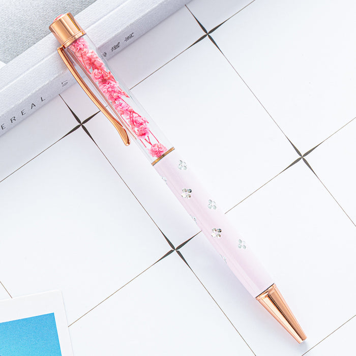 Wholesale Dried Flower DIY Metal Ballpoint Pen MOQ≥2 JDC-BP-Huah058