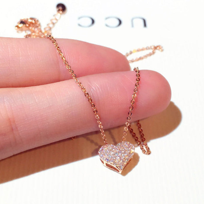 Wholesale Fashion Love Trend Super Flash Set Rhinestone Heart Shape JDC-NE-ery001