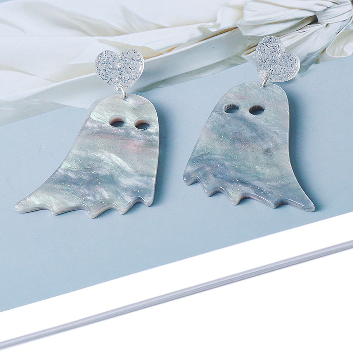 Wholesale Earrings Resin Ghost Ear Studs Halloween JDC-ES-JJ262