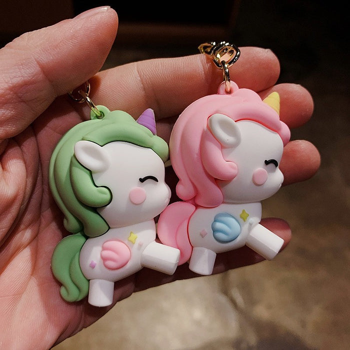 Wholesale Keychain Silicone Cute Unicorn Doll Pendant MOQ≥2 JDC-KC-YChaang009