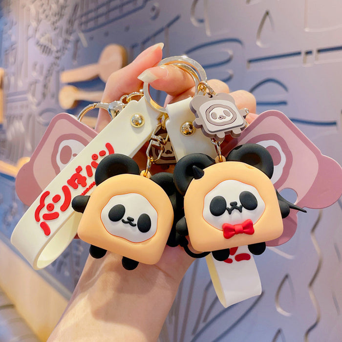 Wholesale Keychains pvc panda toast cute MOQ≥2 JDC-KC-YDao044