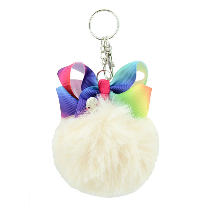 Wholesale big hair ball keychain pendant warped flower hair rope cute plush JDC-KC-GSMR001