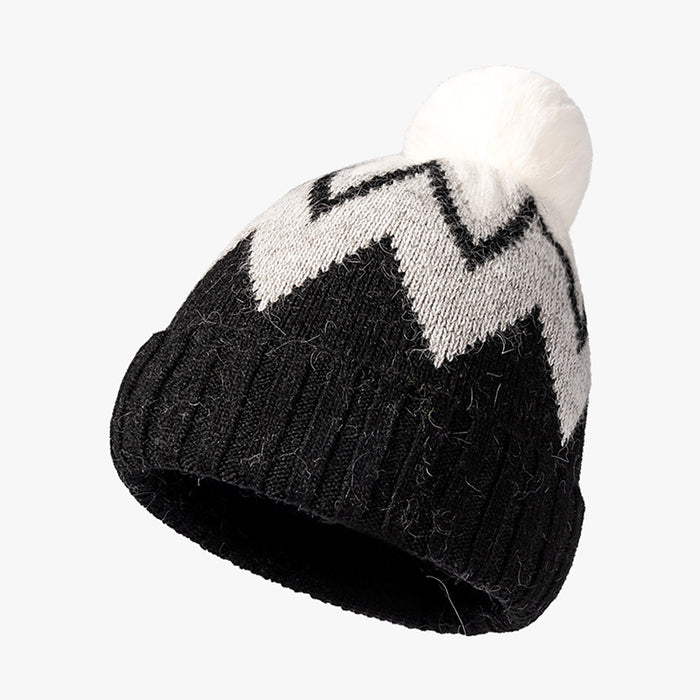 Wholesale Hat Rabbit Fur Winter Warm Striped Jacquard Beanie JDC-FH-MAC001