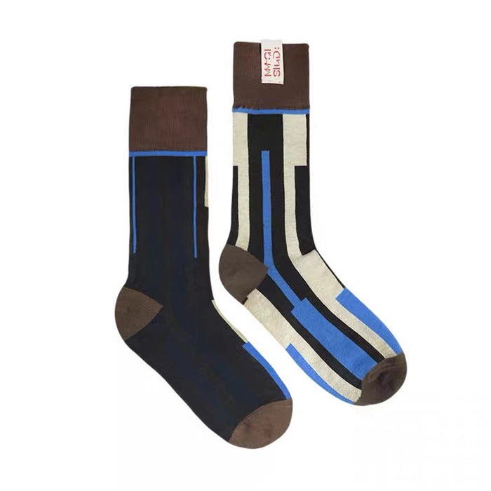 Wholesale socks color stitching personalized AB socks JDC-SK-HuiLi008