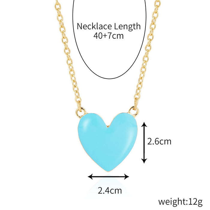 Jewelry WholesaleWholesale Premium Drop Oil Alloy Love Pendant Necklace JDC-NE-GSJY008 Necklaces 嘉溢 %variant_option1% %variant_option2% %variant_option3%  Factory Price JoyasDeChina Joyas De China