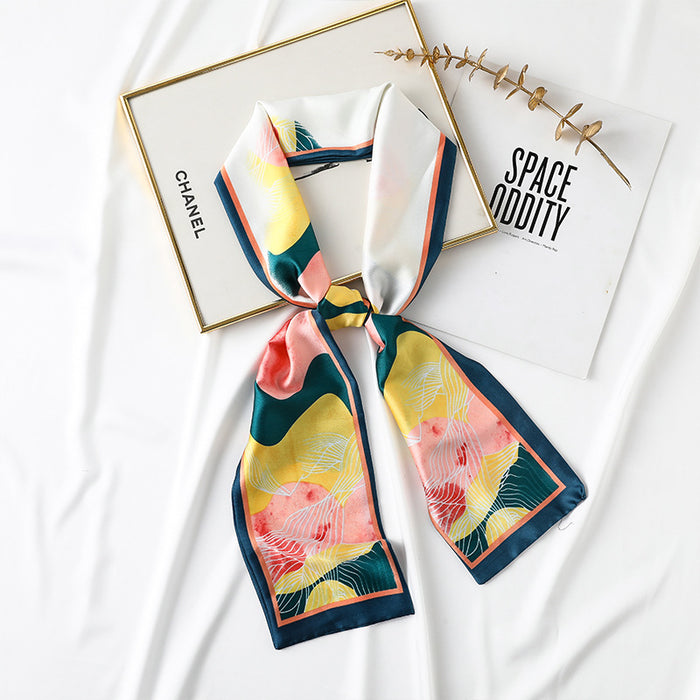 Jewelry WholesaleWholesale Long Printed Simulated Silk Ribbon Small Scarf MOQ≥2 JDC-SS-SYue001 Silk Scarf 丝悦 %variant_option1% %variant_option2% %variant_option3%  Factory Price JoyasDeChina Joyas De China