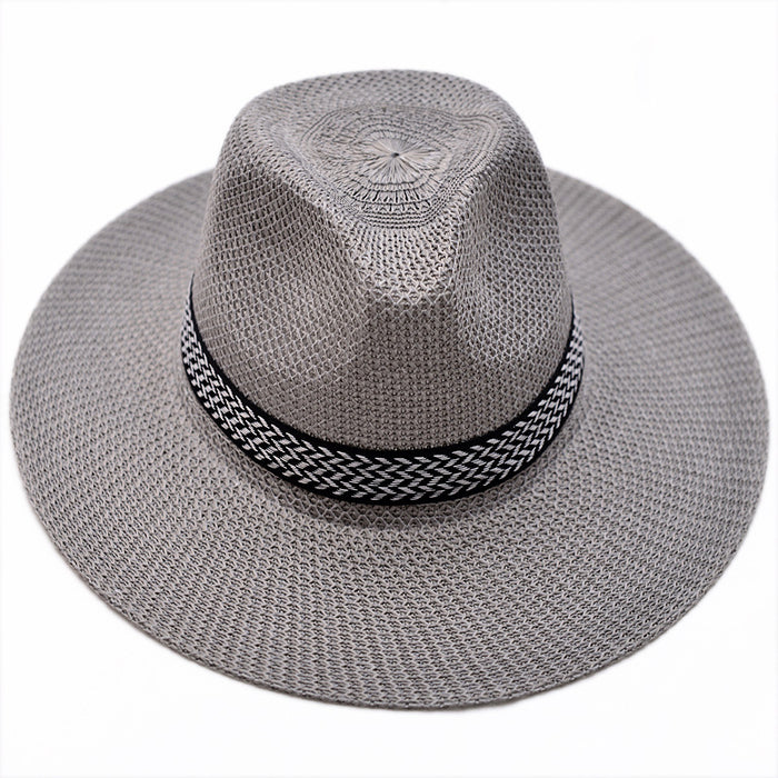 Wholesale summer sun visor hat beach big brim straw hat MOQ≥2 JDC-FH-QiLin001