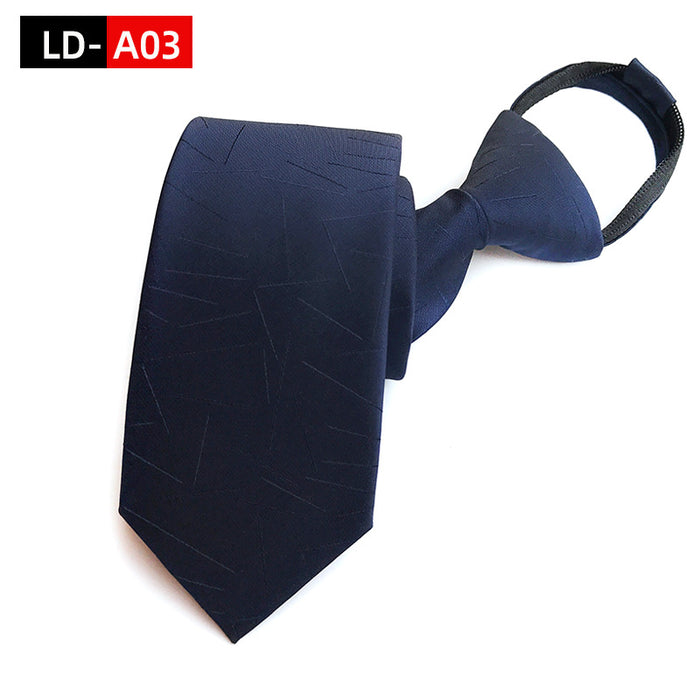 Wholesale Men's Business Tie Zipper Tie Lazy Free Knot Tie JDC-TIE-YonF006