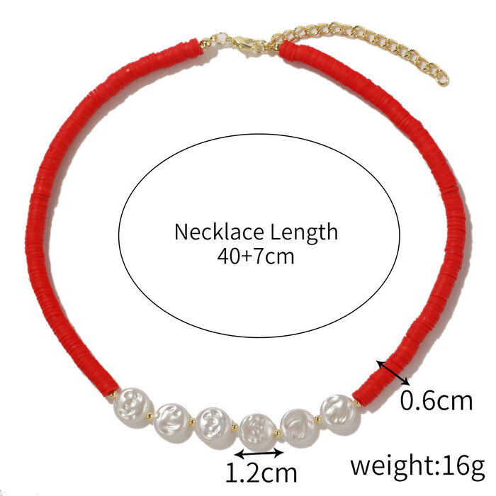 Wholesale summer ins style colored soft ceramic necklace JDC-NE-JiaYi002