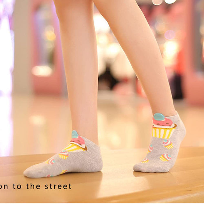 Wholesale cotton women's socks cupcake small ears boat socks MOQ≥10 JDC-SK-ZQB008