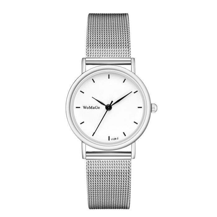 Wholesale Watch Silver Alloy Mesh Strap Quartz Watch JDC-WH-ShiY001