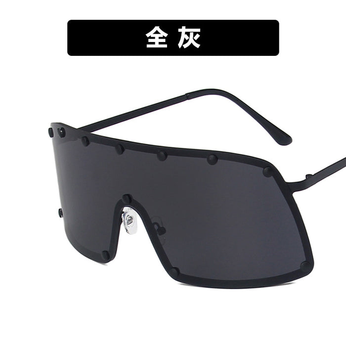 Wholesale One Piece Studded Sunglasses Goggles Oversized Frame JDC-SG-KD176