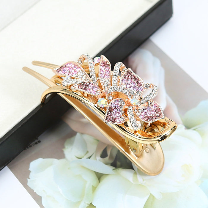 Wholesale Hair Clips Alloy Rhinestone Butterfly Tri-Clip Elegant MOQ≥2 JDC-HC-HG012