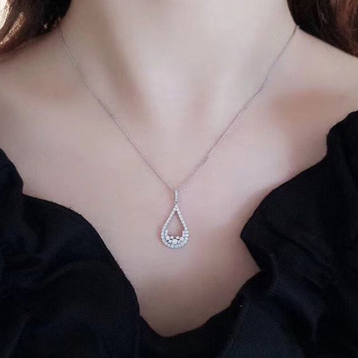 Wholesale Necklace Copper Zircon Drop Shape MOQ≥2 JDC-PREMCAOS-NE-020