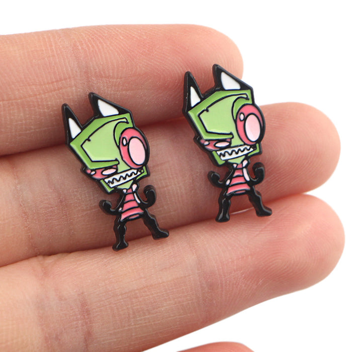 Wholesale Earring Alloy Cute Funny Cartoon Stud Earrings JDC-ES-kubei011