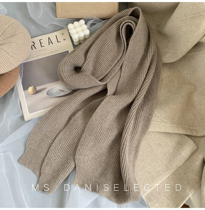 Wholesale Scarf Acrylic Cotton Winter Thickening Warm Yarn Solid JDC-SF-hengc007