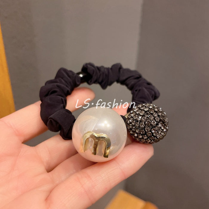 Wholesale small fragrance retro temperament hair rope M letter JDC-HS-LiS009