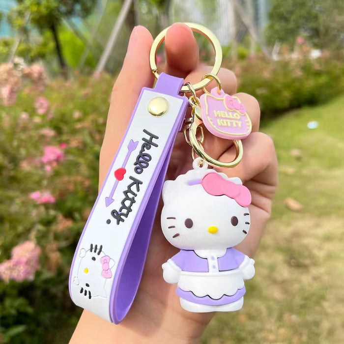 Wholesale cat series keychain cartoon couple jewelry bag car key pendant MOQ≥2 JDC-KC-JuXing001