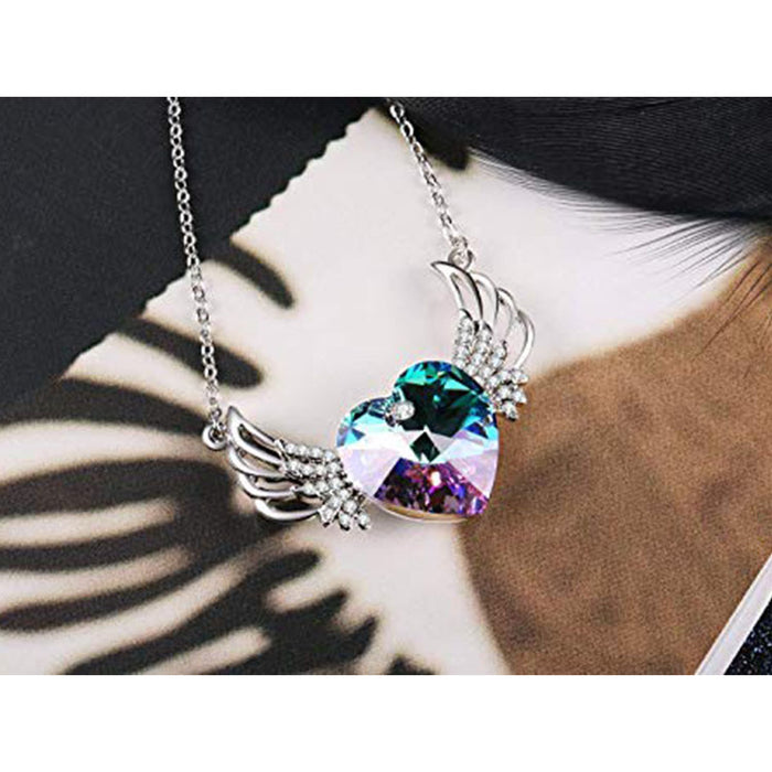 Jewelry WholesaleWholesale Crystal Pendant Angel's Wings Inlays Diamond Crystal Ladies Necklace JDC-NE-LongR004 Necklaces 龙瑞 %variant_option1% %variant_option2% %variant_option3%  Factory Price JoyasDeChina Joyas De China