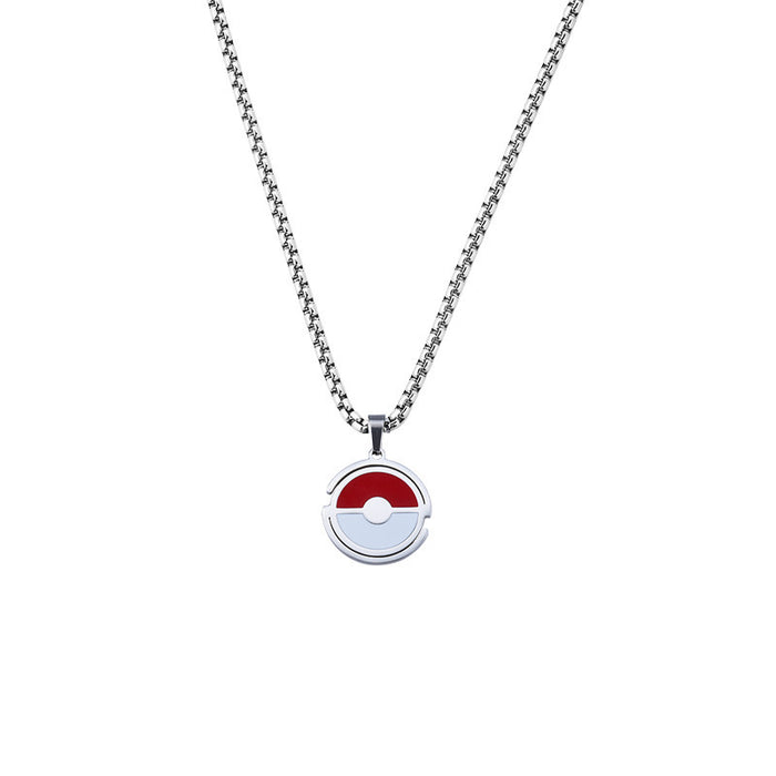 Wholesale Necklaces Titanium Steel Fashion Red and White Animation Peripherals JDC-NE-JiaM003