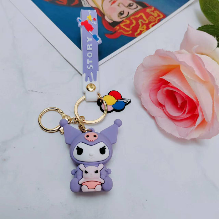 Wholesale keychain pvc cartoon cute bag accessories MOQ≥2 JDC-KC-HuaQ006