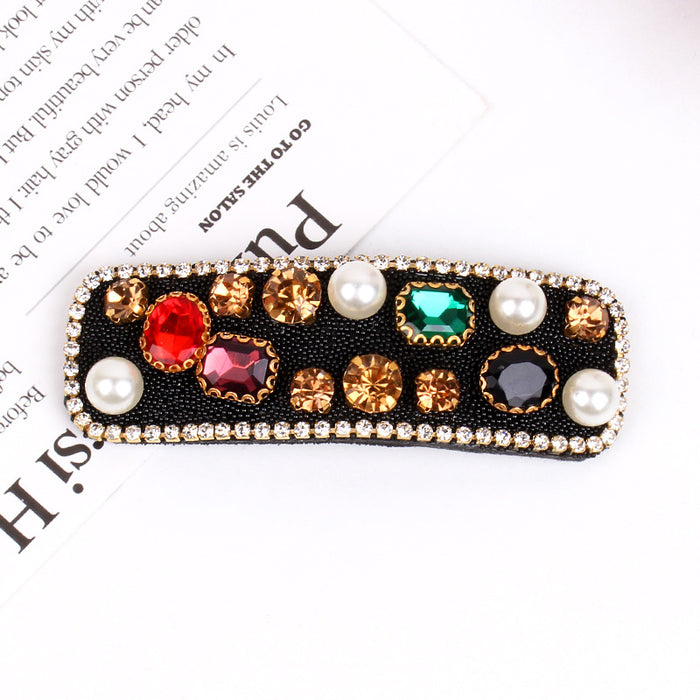 Wholesale Hair Clips Rhinestone Crystal Pearl BB Hair Clip JDC-HC-YUJIA001