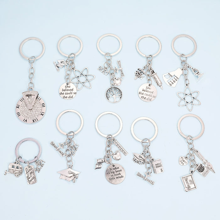 Wholesale Keychains Alloy Knowledge Pen Clock MOQ≥20 JDC-KC-Yongz008