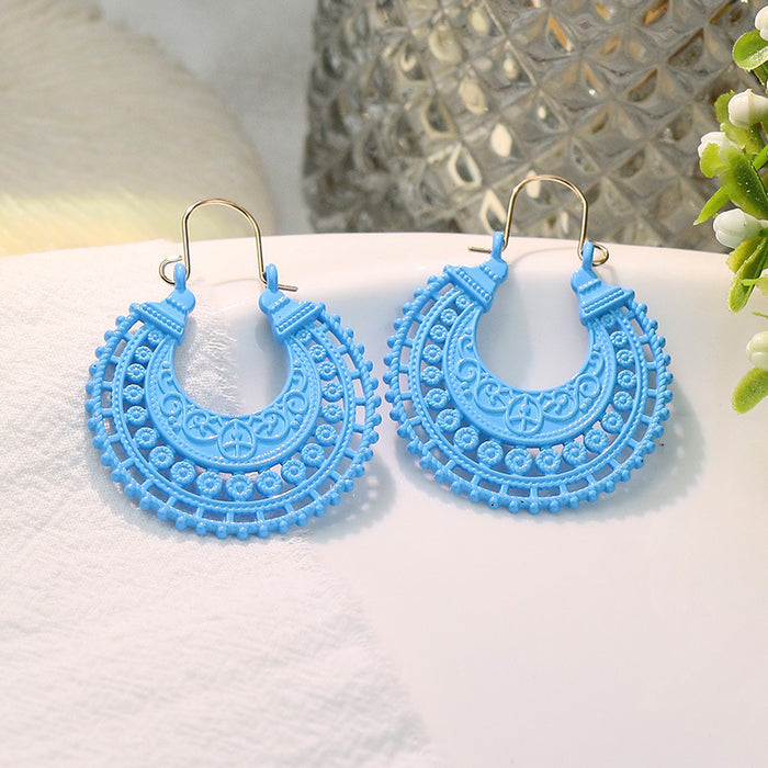 Wholesale Earrings Alloy Candy Color Cutout JDC-ES-Yuhong017