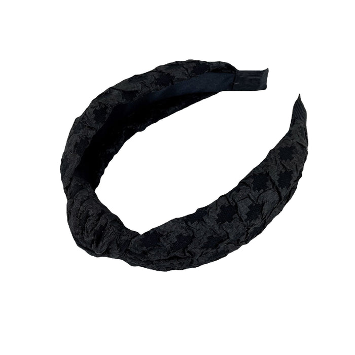 Wholesale diamond headband hair ring black and white bow large intestine ring fabric (F) JDC-HD-Lyuan002