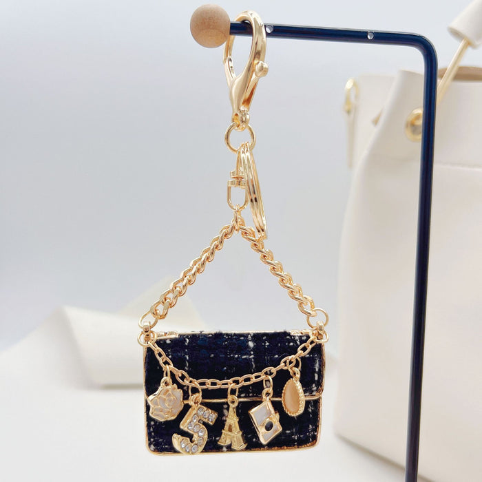 Wholesale Keychains Alloy Fabric Rhinestone Bag Pendant MOQ≥2 JDC-KC-ZhanLun001