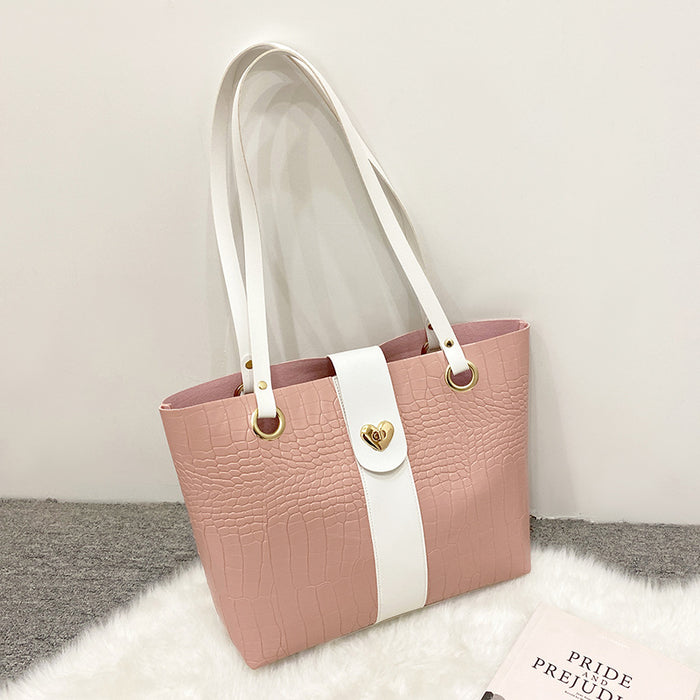 Wholesale Handbag PU Colorblock Crocodile Pattern Large Capacity JDC-HB-Zhonghao003