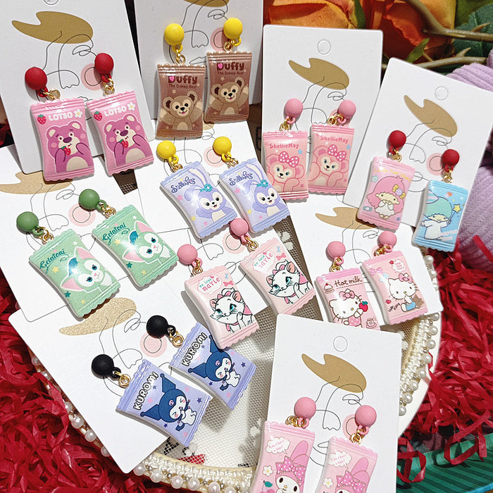 Wholesale Earrings Resin Cute Cartoon Mini Simulation Candy (S) JDC-ES-WaiWai005