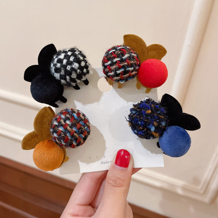 Wholesale Yarn Cherry Small Grab Clip Button Hair Clip JDC-HC-HuiY001